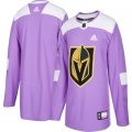 Mens Vegas Golden Knights Purple Adidas Hockey Fights Cancer Custom Practice Jersey