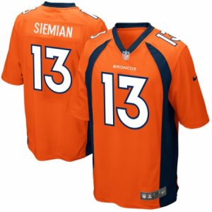 Men\'s Nike Denver Broncos #13 Trevor Siemian Game Orange Team Color NFL Jersey