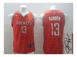 nba jerseys houston rockets #13 harden red leopard print[signature]