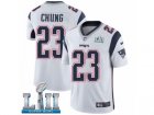 Men Nike New England Patriots #23 Patrick Chung White Vapor Untouchable Limited Player Super Bowl LII NFL Jersey