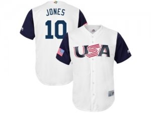 Mens USA Baseball #10 Adam Jones Majestic White 2017 World Baseball Classic Jersey