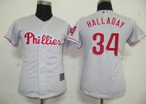 MLB Women Jerseys Philadephia Phillis #34 Halladay Grey