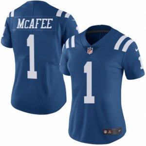 Women\'s Nike Indianapolis Colts #1 Pat McAfee Limited Royal Blue Rush NFL Jersey