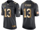 Nike Denver Broncos #13 Trevor Siemian Anthracite 2016 Christmas Gold Mens NFL Limited Salute to Service Jersey