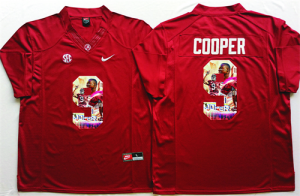 Alabama Crimson Tide 9 Amari Cooper Red Portrait Number College Jersey