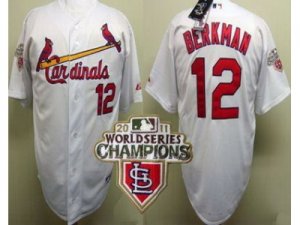 mlb St.Louis Cardinals #12 Lance Berkman white red unmber[2011 World Series Champions]