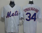 New York Mets #34 Noah Syndergaard White(Blue Strip) New Cool Base Stitched MLB Jersey