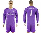 Real Madrid #1 Casillas Away Long Sleeves Soccer Club Jersey