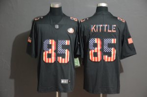 Nike 49ers #85 George Kittle 2019 Black Salute To Service USA Flag Fashion Limited Jersey