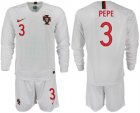 Portugal 3 PEPE Away 2018 FIFA World Cup Long Sleeve Soccer Jersey
