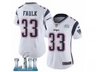 Women Nike New England Patriots #33 Kevin Faulk White Vapor Untouchable Limited Player Super Bowl LII NFL Jersey