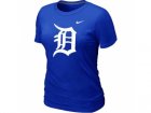 Women MLB Detroit Tigers Heathered Blue Nike Blended T-Shirt