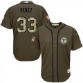Texas Rangers #33 Martin Perez Green Salute to Service Stitched Baseball Jersey