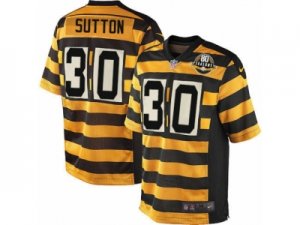 Mens Nike Pittsburgh Steelers #30 Cameron Sutton Elite Yellow Black Alternate 80TH Anniversary Throwback NFL Jersey