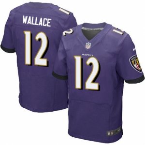 Mens Nike Baltimore Ravens #12 Mike Wallace Elite Purple Team Color NFL Jersey