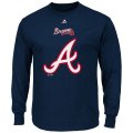 MLB Men's Atlanta Braves Majestic Critical Victory Long Sleeve T-Shirt - Navy