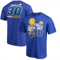 Golden State Warriors 30 Stephen Curry Fanatics Branded 2018 NBA Finals Champions Name and Number T-Shirt Royal