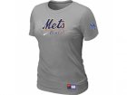 women New York Mets Nike L.Grey Short Sleeve Practice T-Shirt