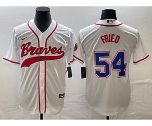 Men\'s Atlanta Braves #54 Max Fried White Cool Base Stitched Baseball Jersey1