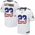 Mens Nike New Orleans Saints #23 Marshon Lattimore Elite White Road USA Flag Fashion NFL Jersey