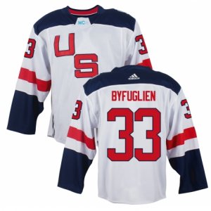 Youth Adidas Team USA #33 Dustin Byfuglien Authentic White Home 2016 World Cup Ice Hockey Jersey