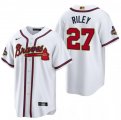 Braves #27 Austin Riley White 2022 Gold Program Nike Cool Base Jersey