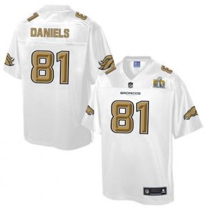 Nike Denver Broncos #81 Owen Daniels White Men NFL Pro Line Super Bowl 50 Fashion Game Jersey