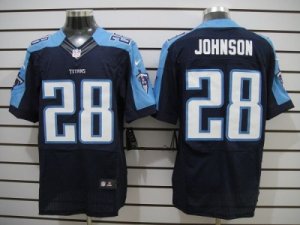 Nike NFL Tennessee Titans #28 Chris Johnson Dark Blue Jerseys(Elite)