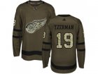 Youth Adidas Detroit Red Wings #19 Steve Yzerman Green Salute to Service Stitched NHL Jersey