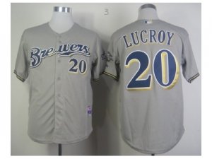 mlb jerseys milwaukee brewers #20 lucroy grey