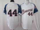 mlb Atlanta Braves #44 Hank Aaron m&n white