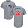 Men's Majestic Chicago Cubs #12 Kyle Schwarber Grey Flexbase Authentic Collection MLB Jersey