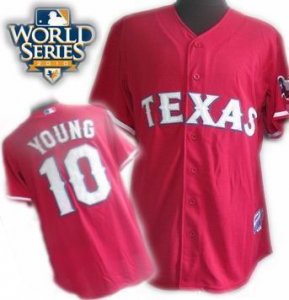 kids 2010 World Series Patch Texas Rangers #10 Young red