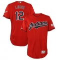 Indians #12 Francisco Lindor Red 150th Patch Flexbase Jersey