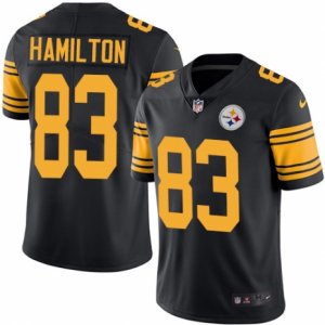 Mens Nike Pittsburgh Steelers #83 Cobi Hamilton Limited Black Rush NFL Jersey