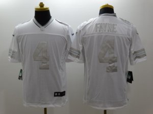 Nike Green Bay Packers #4 Brett Favre Platinum White Jerseys(Game)