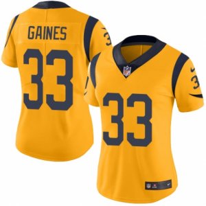 Women\'s Nike Los Angeles Rams #33 E.J. Gaines Limited Gold Rush NFL Jersey