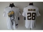 Nike nfl new orleans saints #28 ingram white jerseys[helmet tri-blend limited]