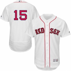 Men\'s Majestic Boston Red Sox #15 Dustin Pedroia White Flexbase Authentic Collection MLB Jersey