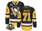 Youth Reebok Pittsburgh Penguins #71 Evgeni Malkin Authentic Black Gold Third 50th Anniversary Patch NHL Jersey