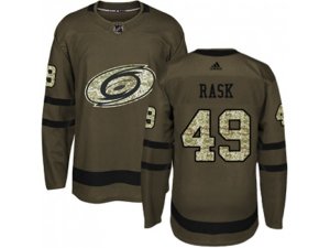 Youth Adidas Carolina Hurricanes #49 Victor Rask Green Salute to Service Stitched NHL Jersey