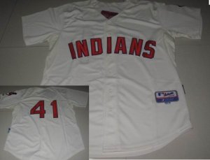 mlb Cleveland Indians #41 colored cream