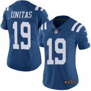 Women\'s Nike Indianapolis Colts #19 Johnny Unitas Limited Royal Blue Rush NFL Jersey