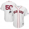 Red Sox #50 Mookie Betts White 2018 World Series Cool Base Player Number Jersey