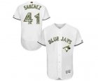 Mens Majestic Toronto Blue Jays #41 Aaron Sanchez Authentic White 2016 Memorial Day Fashion Flex Base MLB Jersey