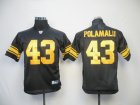 youth nfl pittsburgh steelers #43 troy polamalu black(yellow num