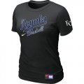 Women MLB Kansas City Royals Black Nike WShort Sleeve Practice T-Shirt