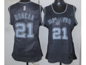 women nba san antonio spurs #21 tim duncan black-grey[2012]