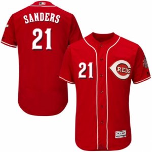 Men\'s Majestic Cincinnati Reds #21 Reggie Sanders Red Flexbase Authentic Collection MLB Jersey