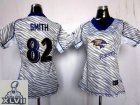 2013 Super Bowl XLVII Women NEW NFL baltimore ravens #82 smith jerseys(fem fan zebra)